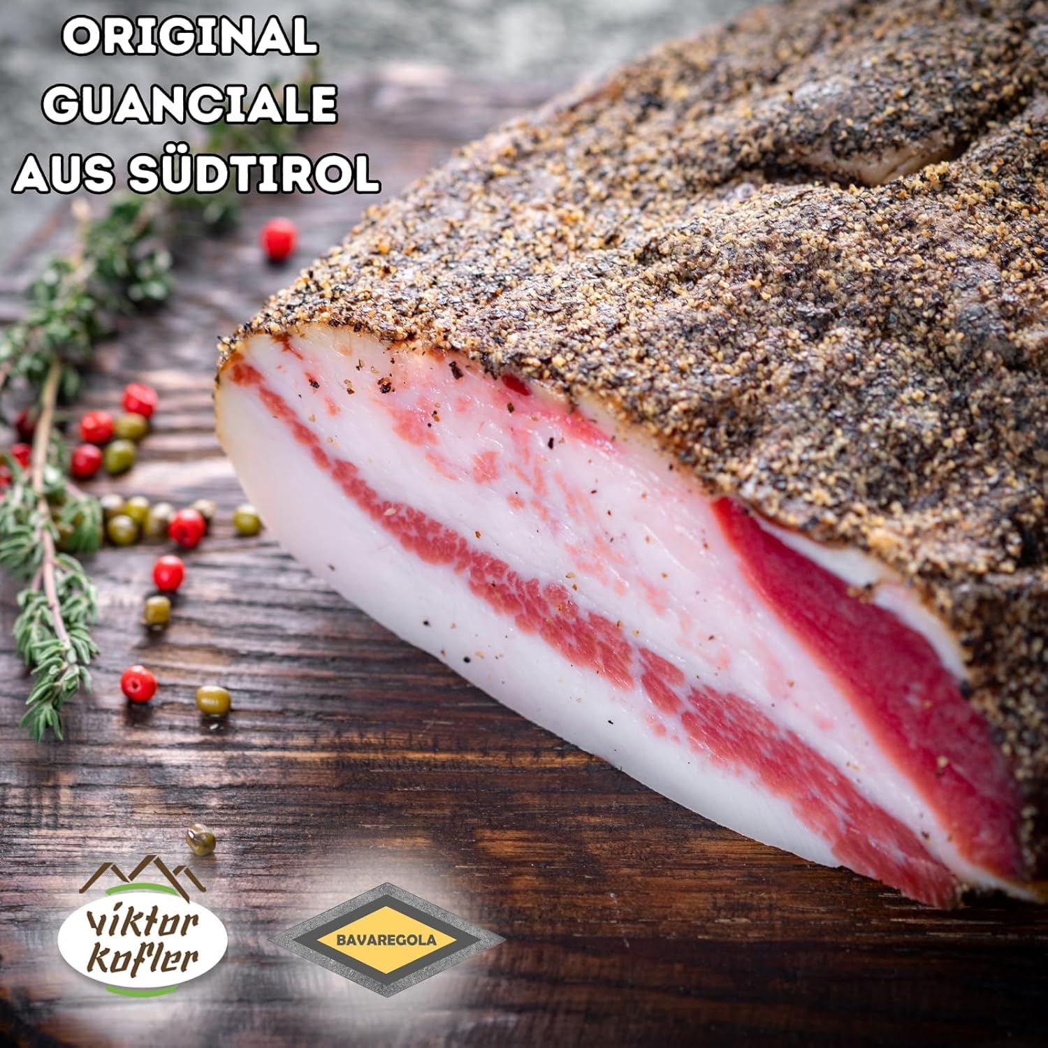 Authentischer Guanciale Speck aus Italien, perfekt für die Zubereitung klassischer Gerichte wie Carbonara.
