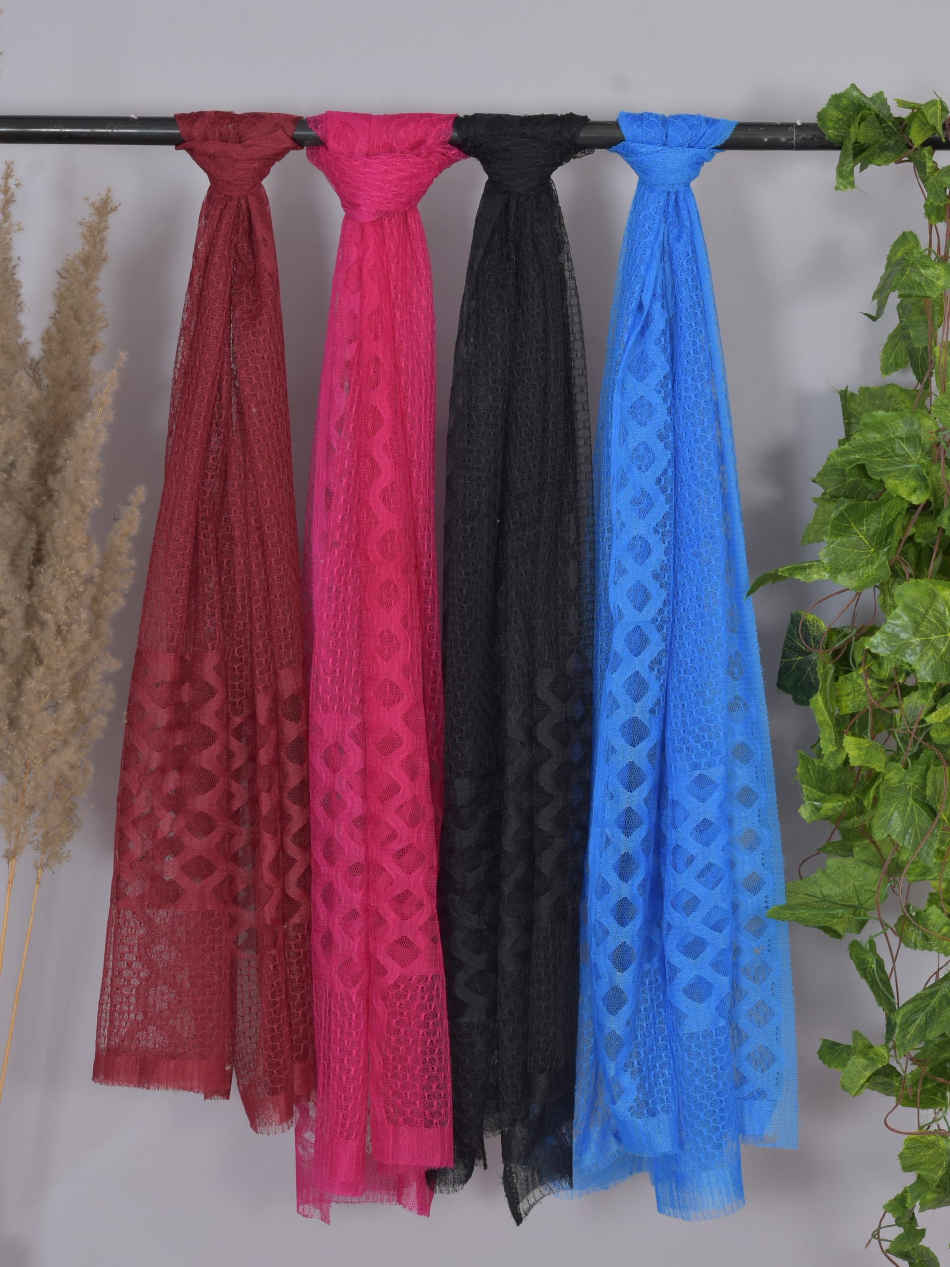 Nakoda Creation Net Self Design Women Dupatta (Super Net Dupatta 4-Maroon,Rani,Black,Turquoise) - BZ830-picture-23