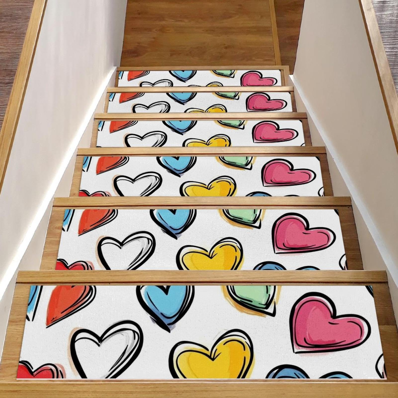 Tapis d'escalier antidérapant contre les chutes de chiens et enfants sur le bois