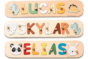 Personalized Wooden Name Puzzle for Kids, Custom Name Puzzle Gift for Toddlers & Babies