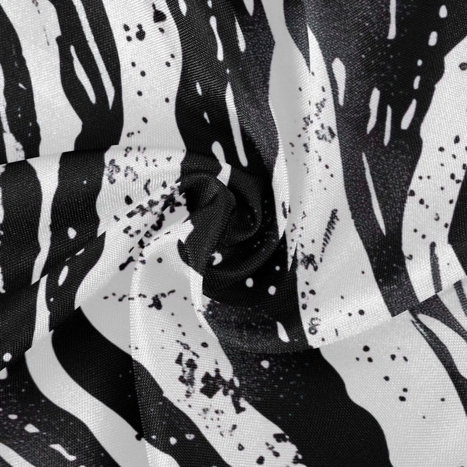 Wajiw 60 Inch Indoor Outdoor Round Tablecloth with Umbrella Hole and Zipper Waterproof Patio Table Cover for Camping Dining Room Party Outdoor Picnic,Zebra Stripes