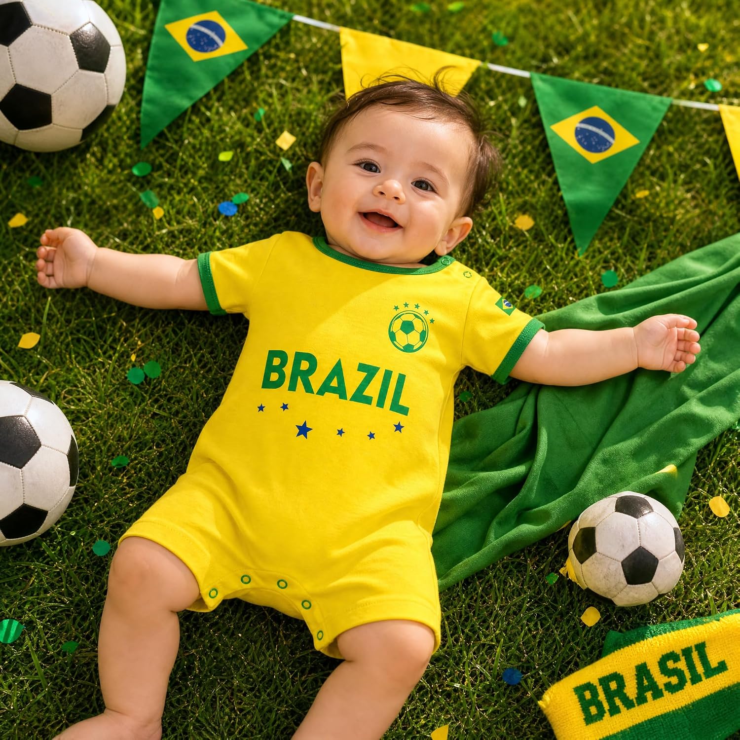 Baby Girl Soccer Clothes Baby Boys Romper Toddler Soccer Outfit Infants Jumpsuit Cute Comfortable 0-24 Months