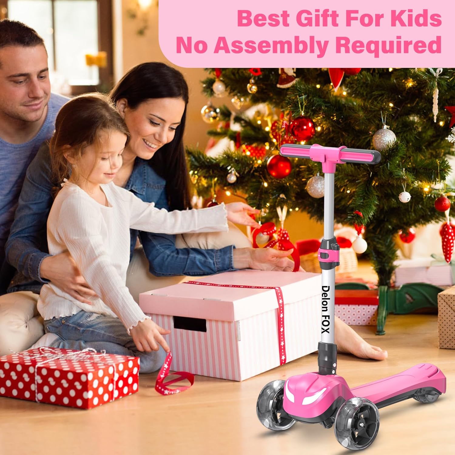 Electric Scooter for Kids Ages 3-8, Kids Electric Scooter, 3 Wheel Electric Scooters with Flash Wheels and Widen Anti-Slip Deck, 3 Adjustable Height, 5MPH Safe Speed, Gift for Boys and Girls - Image 7