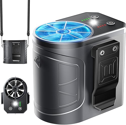 Ventilador personal recargable de cuello de cintura, 10000 mAh con clip de 4 velocidades, 13000 rpm, ventilador portátil con fuerte flujo de aire de disponible en Yaxa Costa Rica