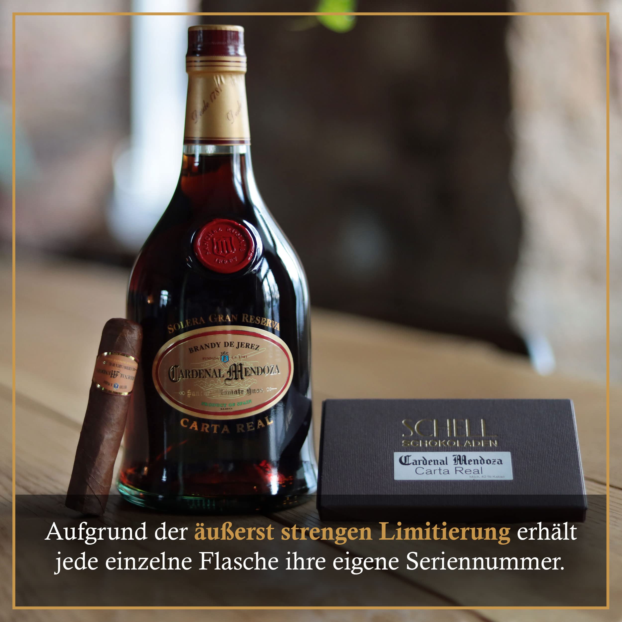 Cardenal Mendoza Carta Real Solera Gran Reserva, Brandy de Jerez (3 x 0.7l) 40% vol, 25 Jahre im Solera-System gereift - vollmundig und weich mit Noten von Vanille, Karamell, Beeren und Eiche