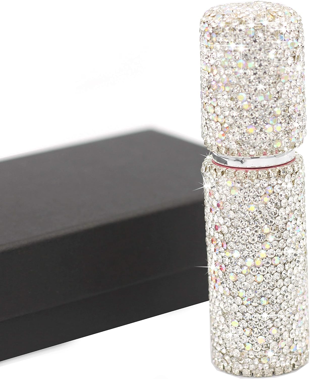 Botella de spray portátil vacía con diamantes de imitación, botella de spray de perfume cosmético botella de aceite esencial botella de perfume de