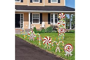 10 Pack Christmas Candy Cane Yard Signs Decorations