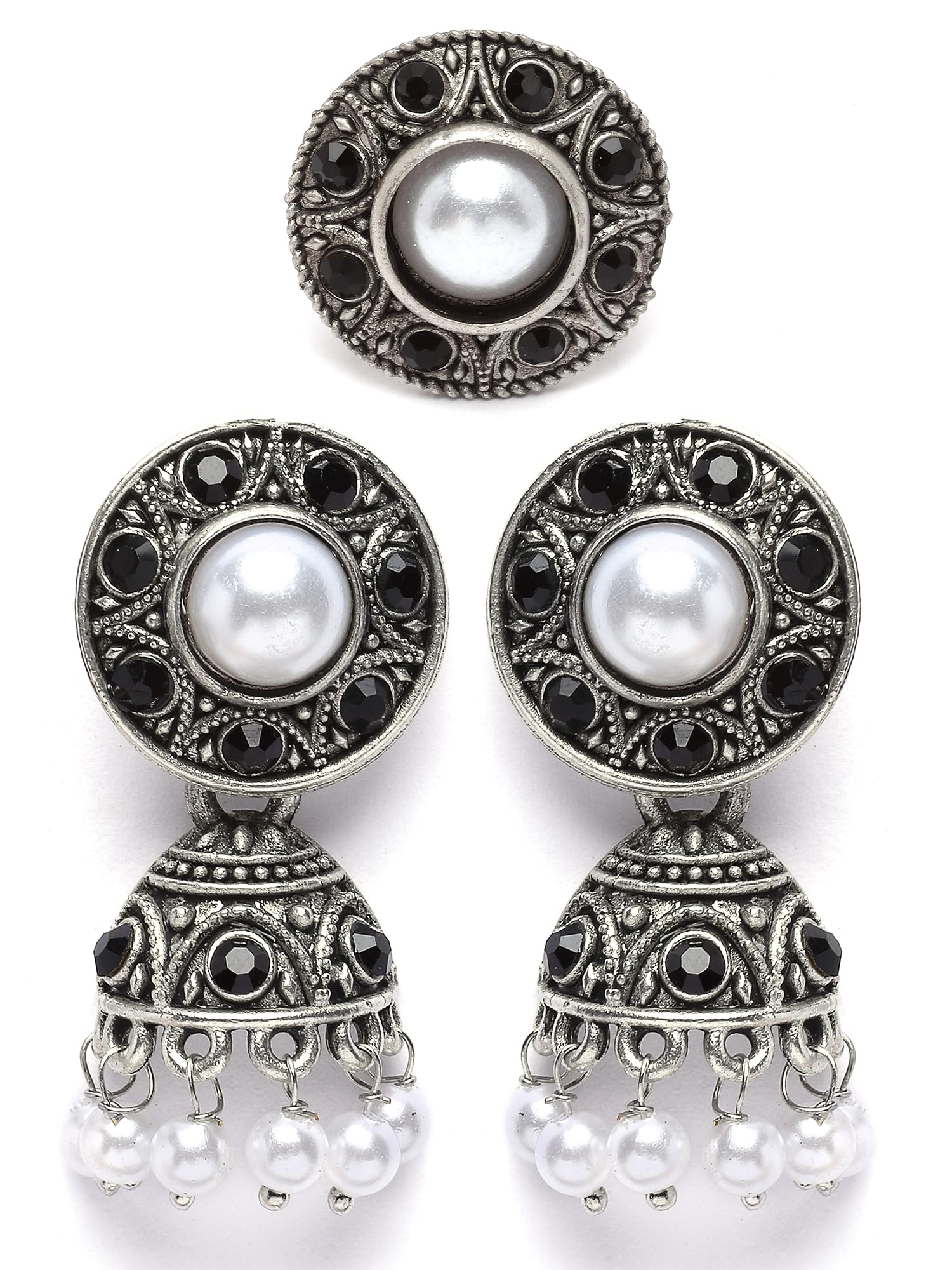See full amazon price history chart for Karatcart Oxidised Silver Black Stone Antique Kundan Earrings with Adjustable Ring Combo Karatcart Oxidised Silver Black Stone Antique Kundan Earrings with Adjustable Ring Combo (B0CFXLM8SP) Amazon Price History, Amazon Price Tracker