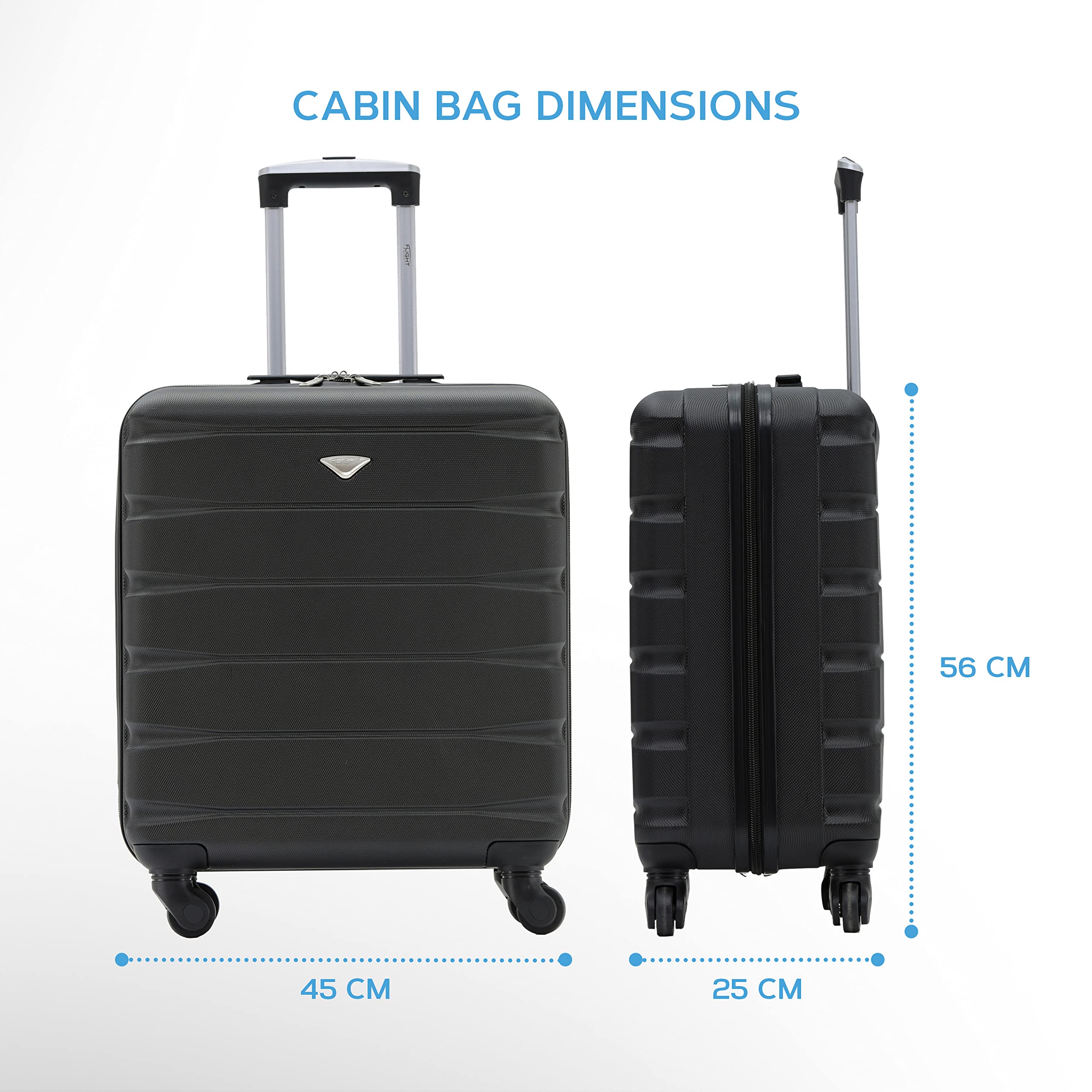 Buy Flight Knight Lightweight 4 Wheel ABS Hard Case Suitcases Cabin Carry On Hand Luggage