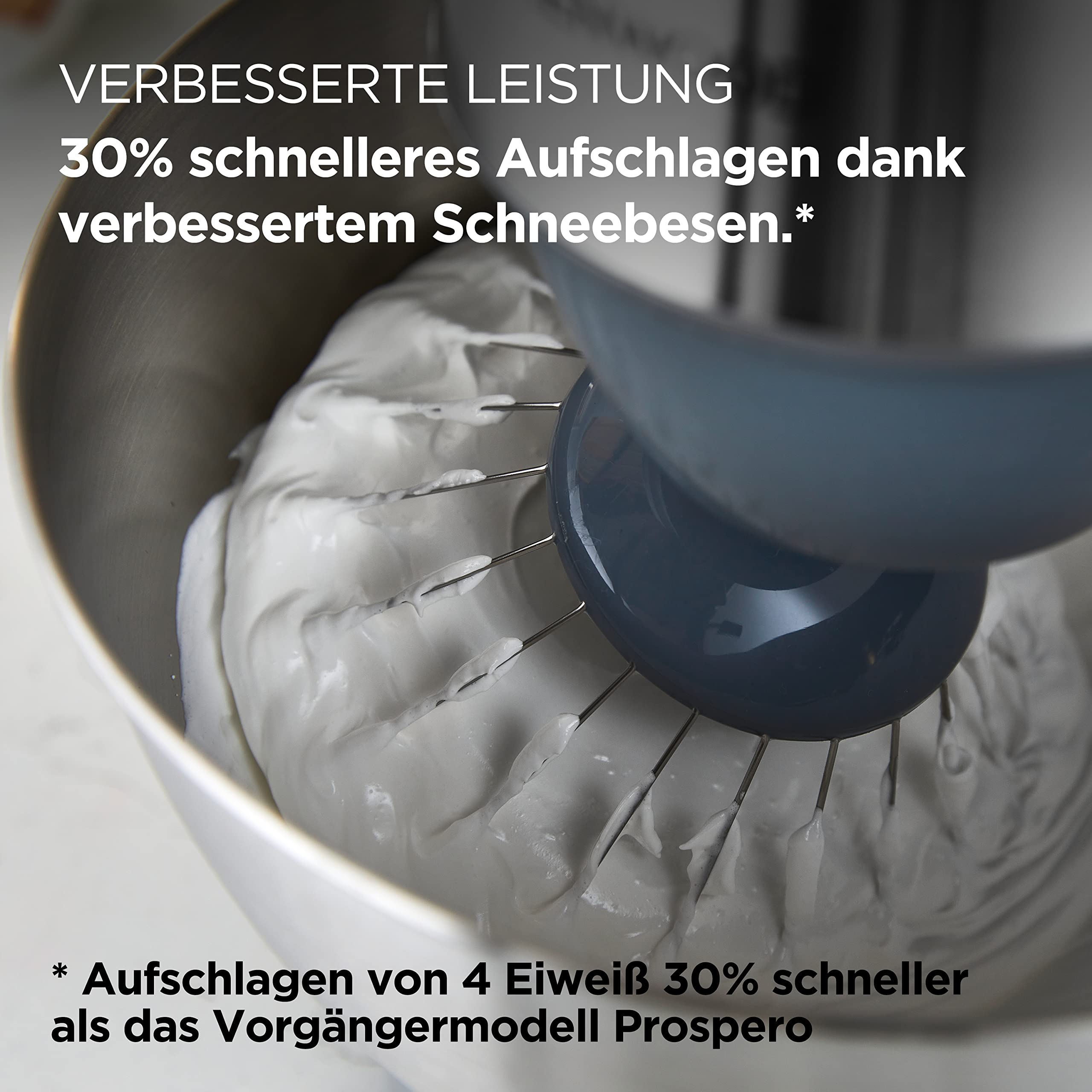 Kenwood Prospero+ KHC29.H0WH Küchenmaschine, 4,3 l Edelstahl Schüssel, 1000 Watt, inkl. 9-teiligem Zubehör-Set mit Zerkleinerer, Acryl-Mixaufsatz, Zitruspresse und mehr, Weiß