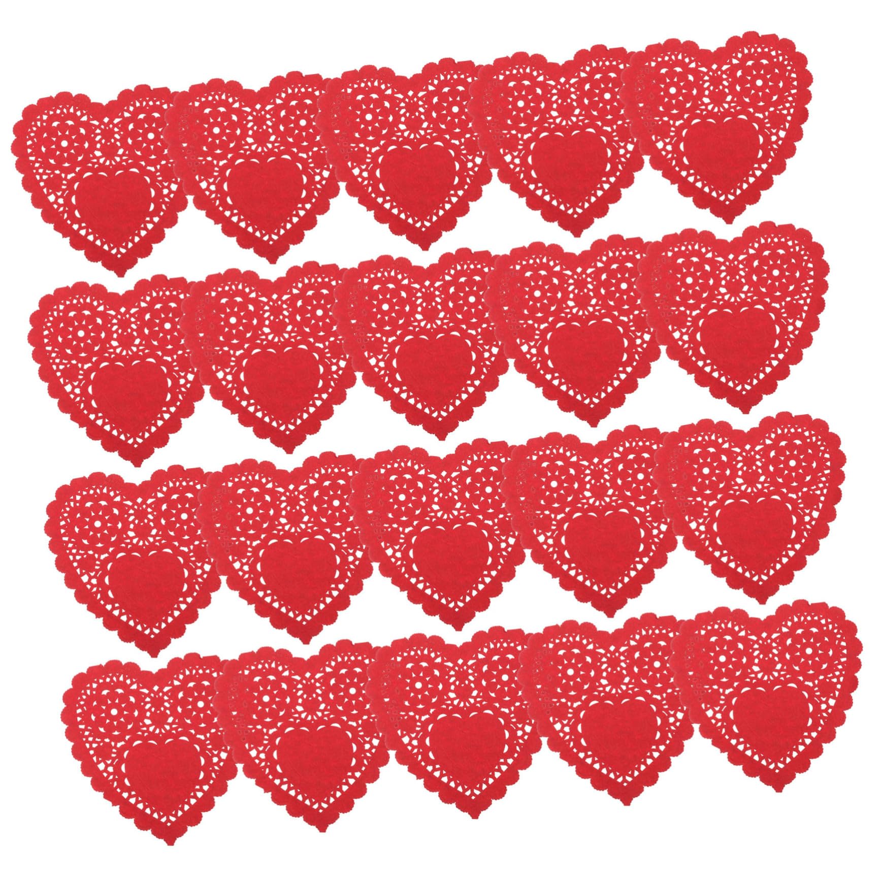 AUTSUPPL 100Pcs Valentine Heart Shape Hollow Out Decorative Cake Oil Blotting Pads for Baking Party Decorations and Crafts