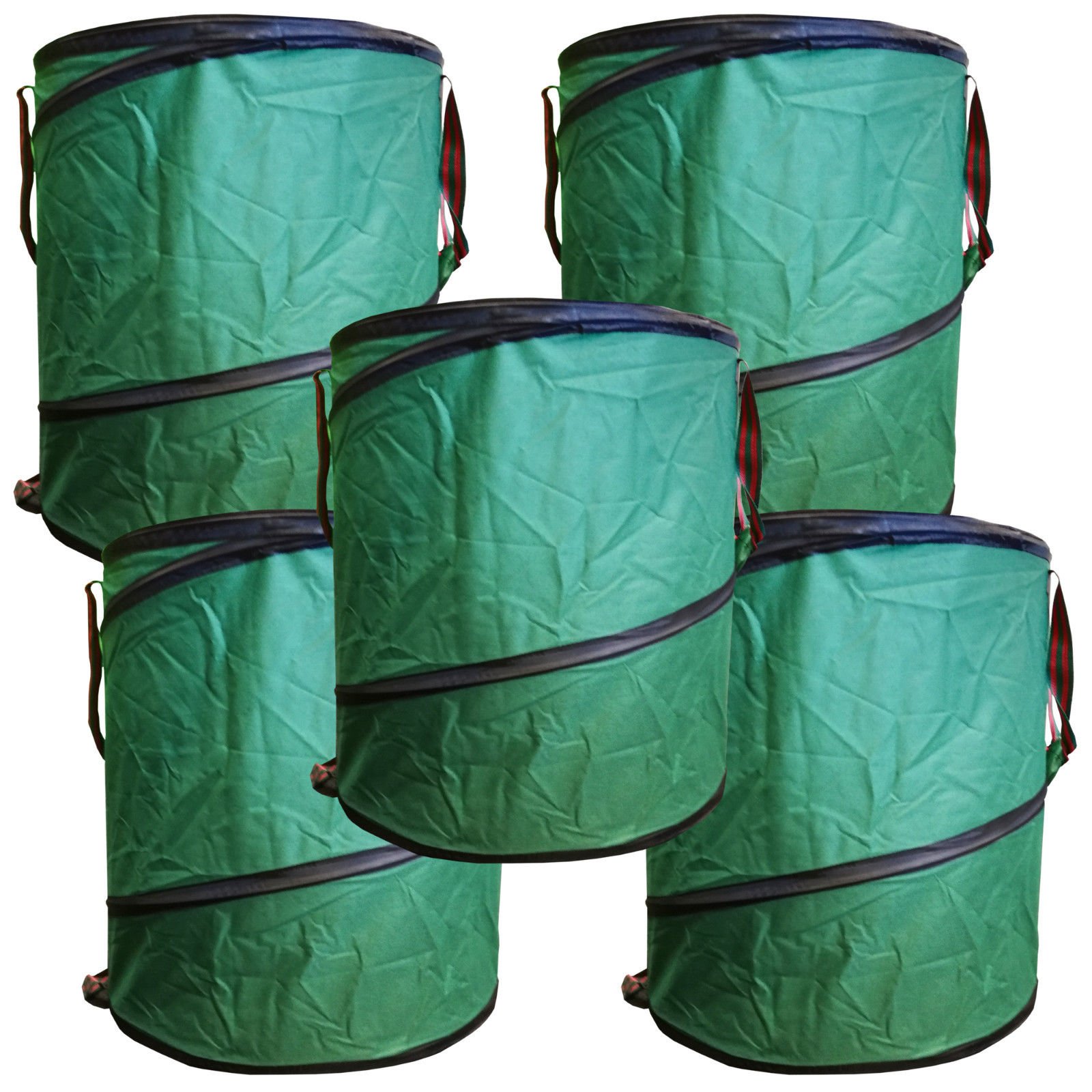 5X Gartenabfalltonne Pop Up Faltbarer Gartensack 160 Liter Laubsack Maxi Set aus stabilen Oxford Nylon bis 50 Kilo