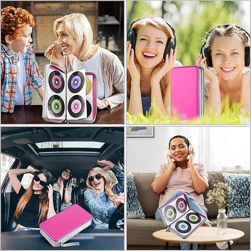 Miniatura 82 de UENTIP Estuche portátil para CD de capacidad para 96, portátil y de plástico duro, organizador de CD, cartera, almacenamiento de DVD (96, naranja)