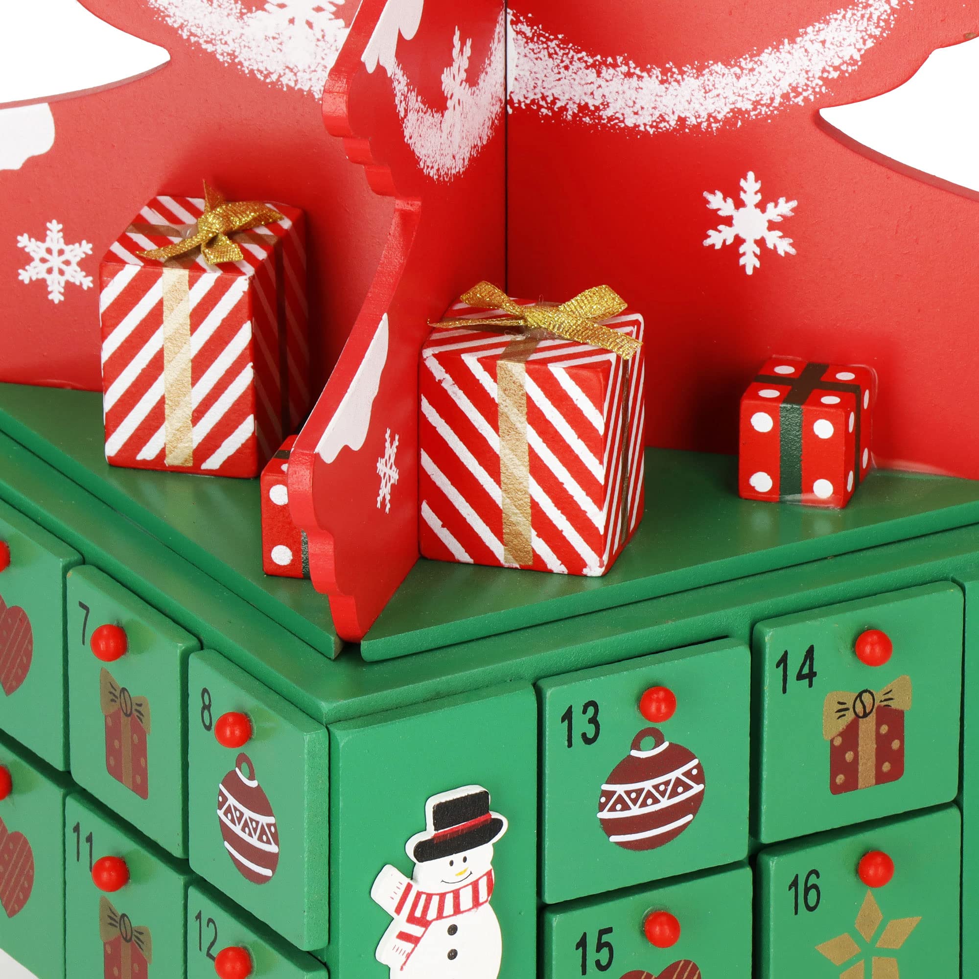 HOMCOM Calendario de Adviento de Madera con Luces Calendario de Navidad con 24 Cajas de Cuenta Regresiva Decoración Navideña para Rellenar 26,6x6x30 cm Natural HOMCOM Calendario de Adviento de Madera con Luces Calendario de Navidad con 24 Cajas de Cuenta Regresiva Decoración Navideña para Rellenar 26,6x6x30 cm Natural