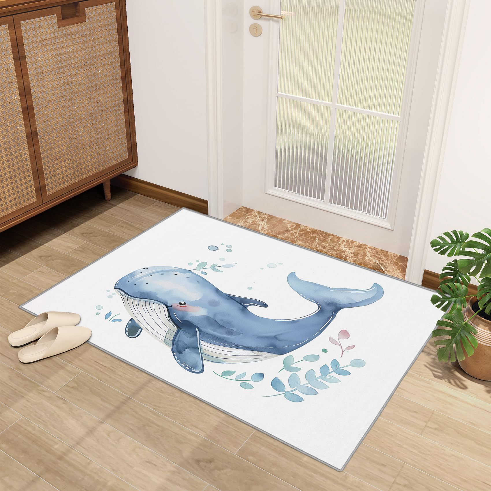 Whale Nursery Decor - Kids Whale Rug, Sea Creature Rugs for Living Room  Bedroom, Washable Non Slip Soft Small Carpet, Patterned Area Rugs & Home  Decor ...