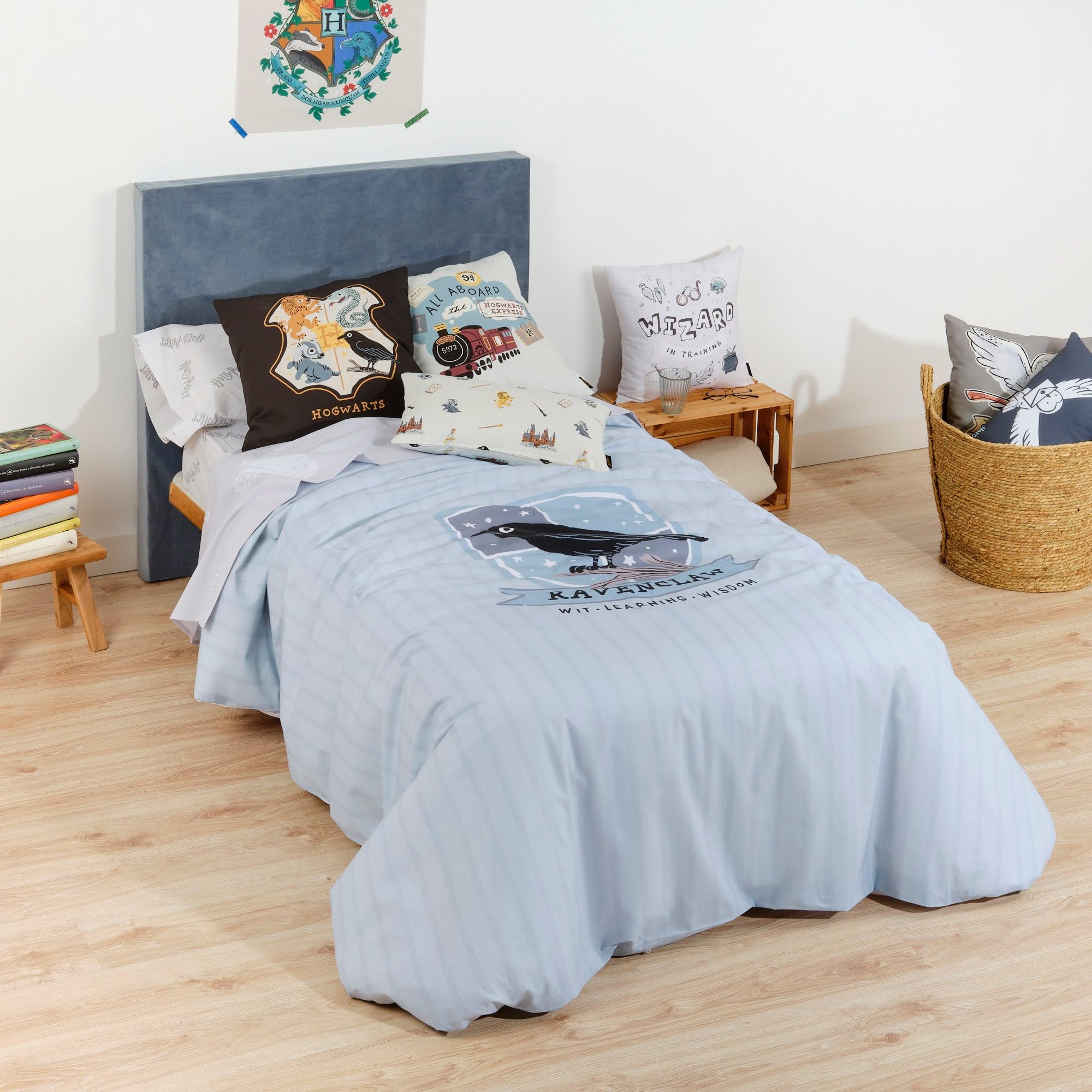 BELUM | Harry Potter Duvet Cover, 100% Cotton Ravenclaw Sweet Duvet Cover for 120 cm Beds (200 x 200 cm)