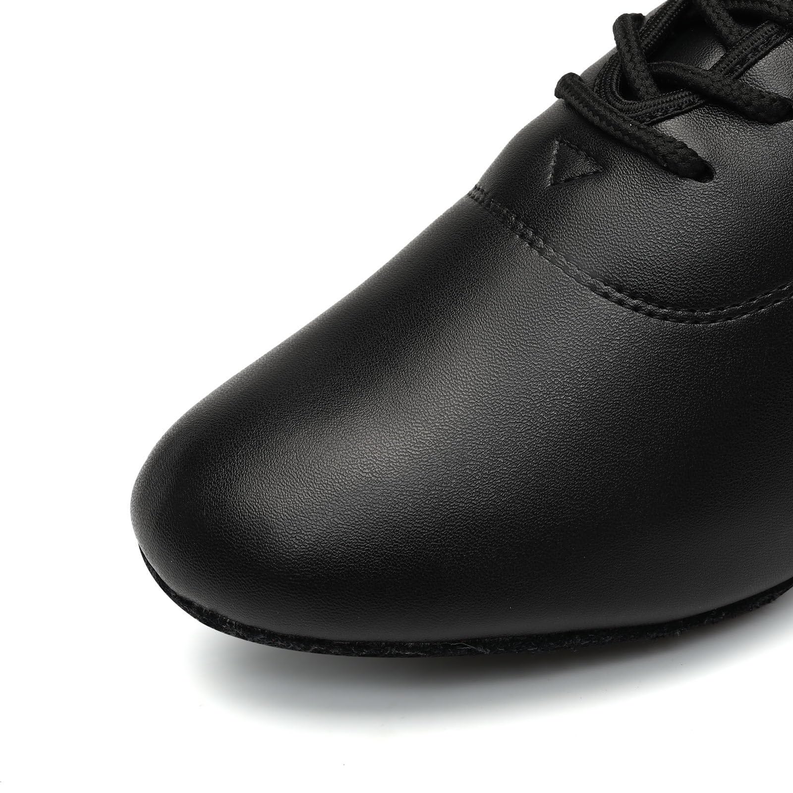 Scarpe da ballo in pelle nera tacco cubano per jazz swing tango latino