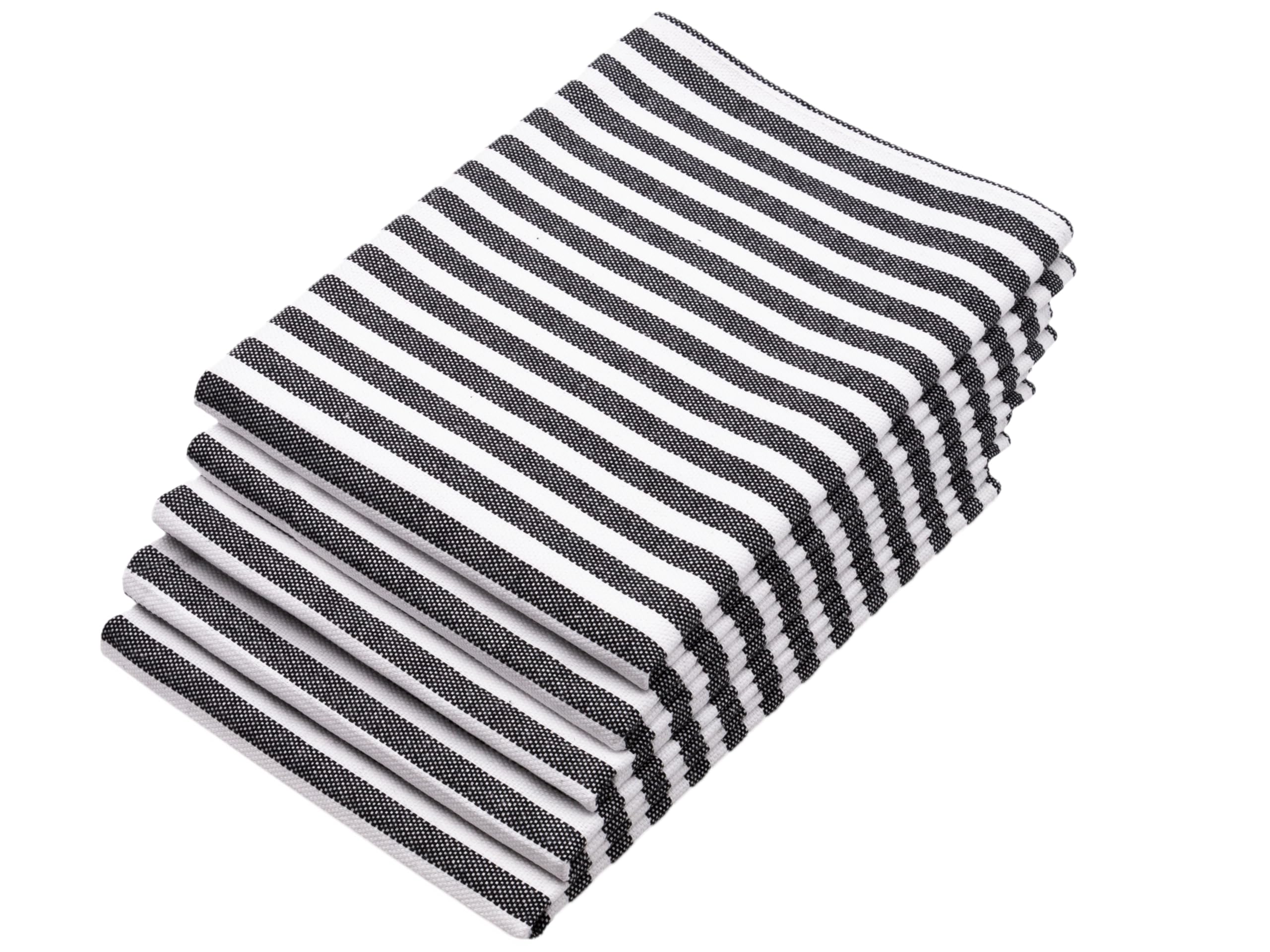 ZOLLNER Set de 5 paños de Cocina a Rayas 100% algodón, 50x70 cm, Negro.