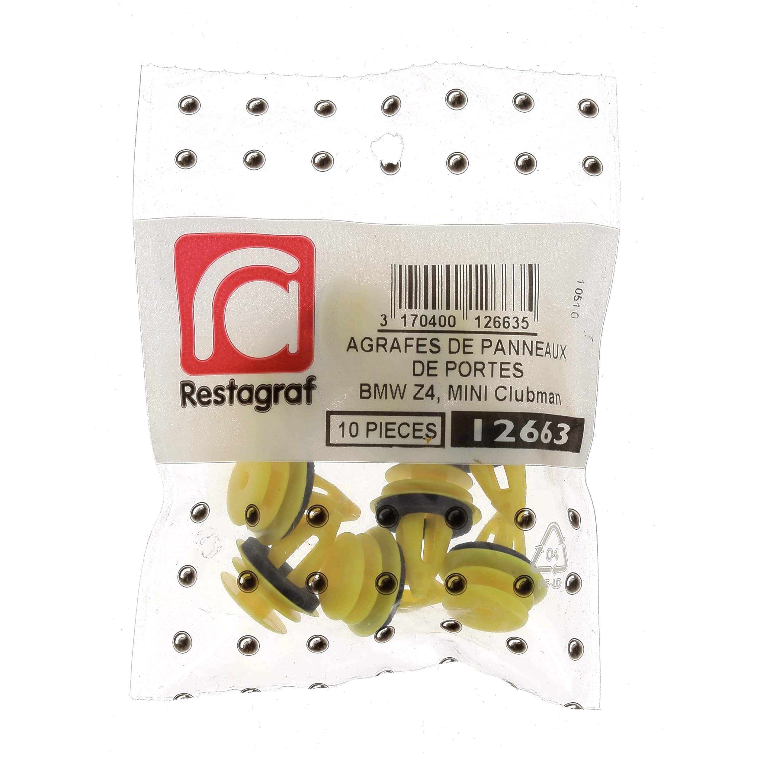 Image secondaire de Restagraf - Agrafe de Fixation Carrosserie - Spécial Panneau pour Garniture de Porte - Compatible avec BMW Z4 E85, Z4 E86, Z8 E5