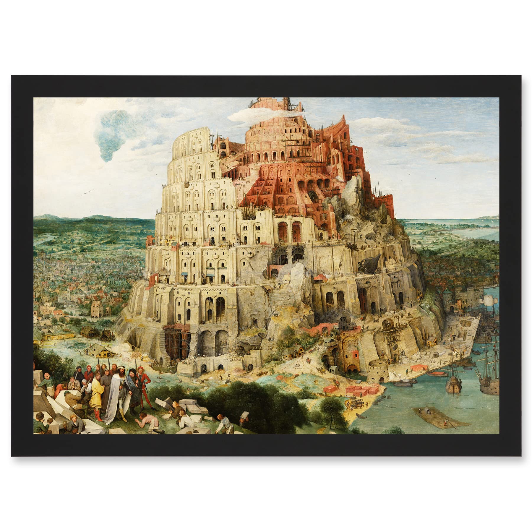 Artery8 Pieter Bruegel The Elder The Tower Of Babel Vienna Painting Artwork Framed Wall Art Print A4