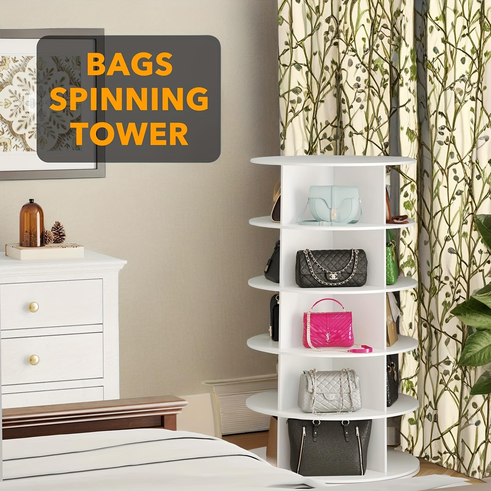 ホワイト 360度回転収納キャビネット ホワイト 360度回転収納キャビネット