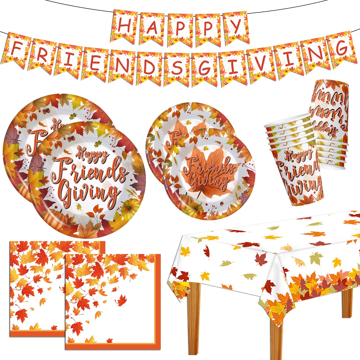 Friendsgiving Party Supplies,Happy Friendsgiving Decorations Includes
