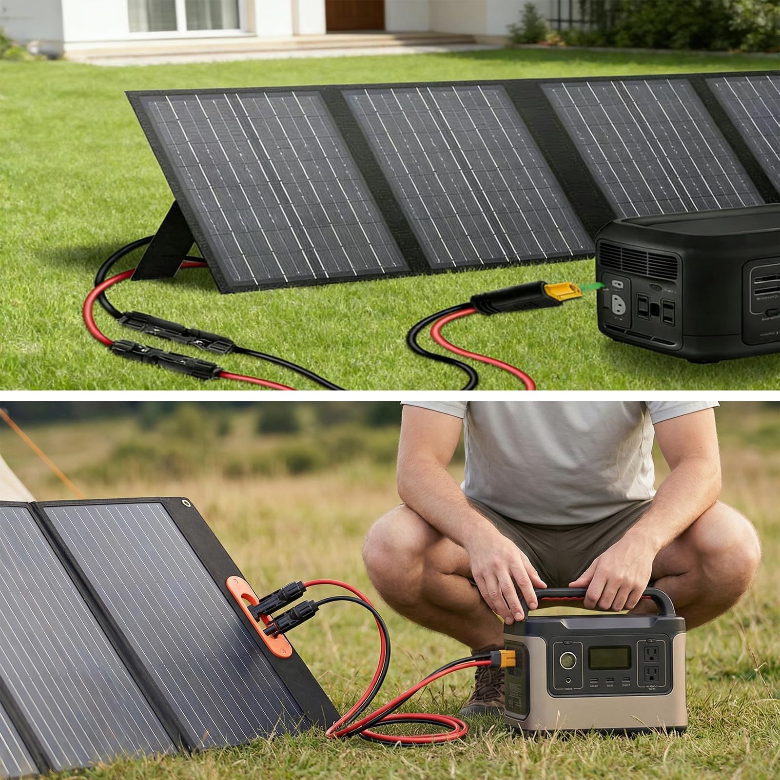 Solarkabel 6 Mm² Mit XT60-Stecker – 1,5 M Länge, IP-wasserdicht, 10 AWG, Für Powerstationen & Solarmodule 100–400 W, Camping & Zuhause