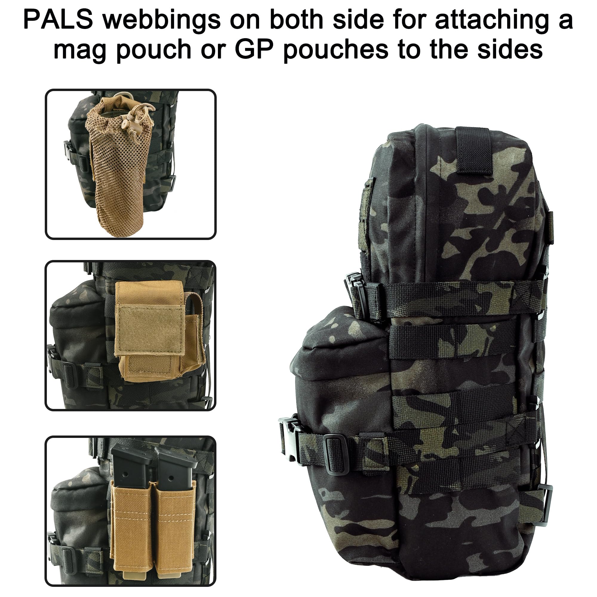 Amazon.co.jp: タクティカルミニMOLLEハイドレーションパック、MOLLE
