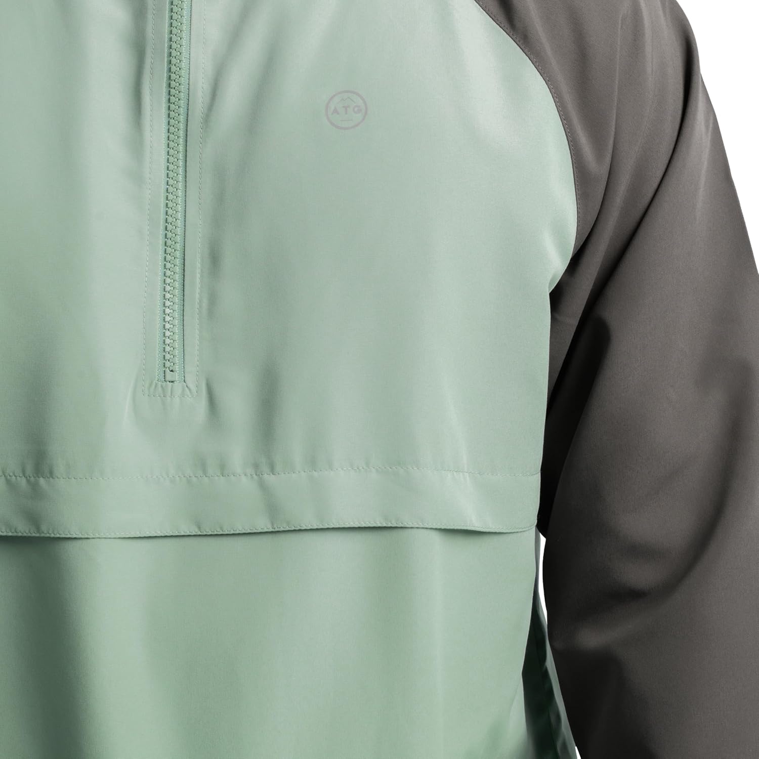 ATG mens Water Repellent Colorblock Raglan Half Zip Packable Windbreaker Jacket - Image 4