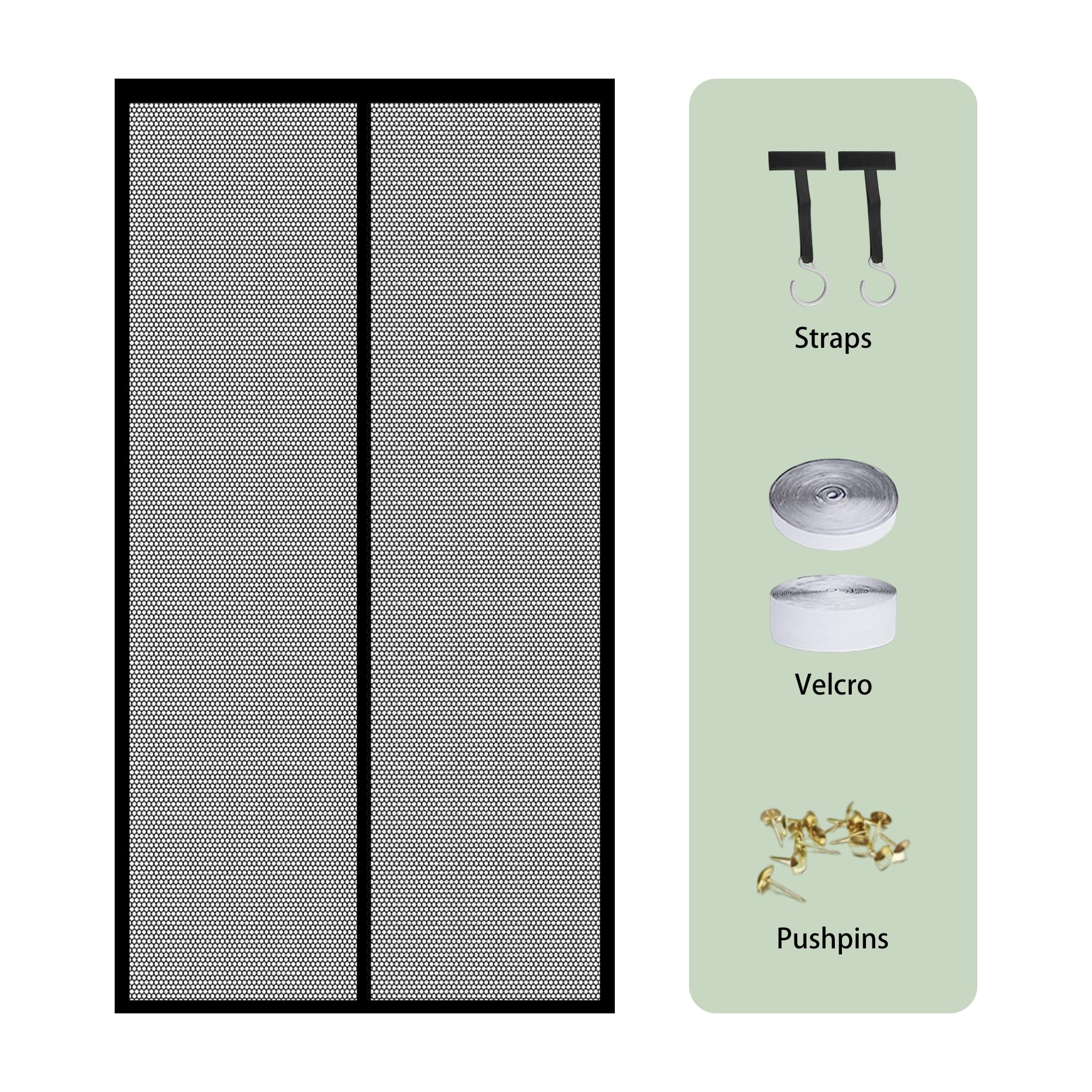 Magnet Fliegengitter Balkontür 212 x 195 cm Insektenschutz Balkontür Schützt vor Fliegen, Mücken & Insekten für Und Terrassentür, Schwarz