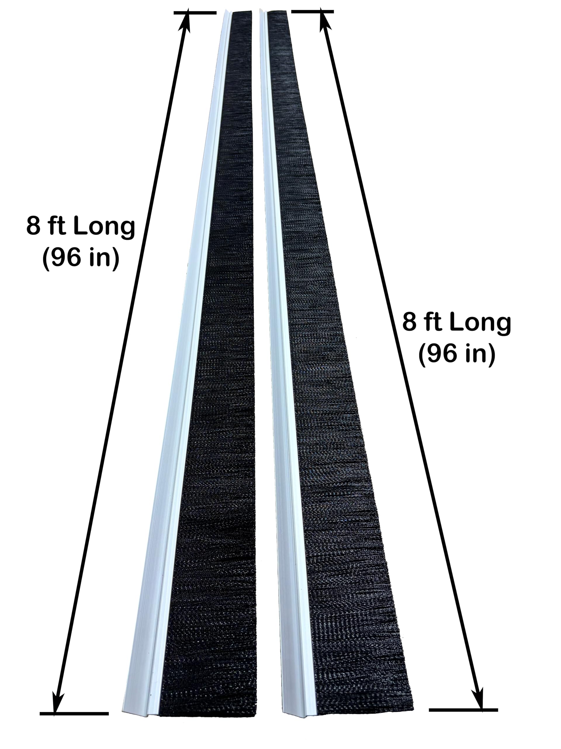 JaCor - Guarnizione a spazzola in nylon da 7,6 cm, resistente alle intemperie, guarnizione a spazzola da 7,6 cm x supporto da 2,5 cm x 2,4 m + spazzole lunghe 2,4 m (4,9 m totali)