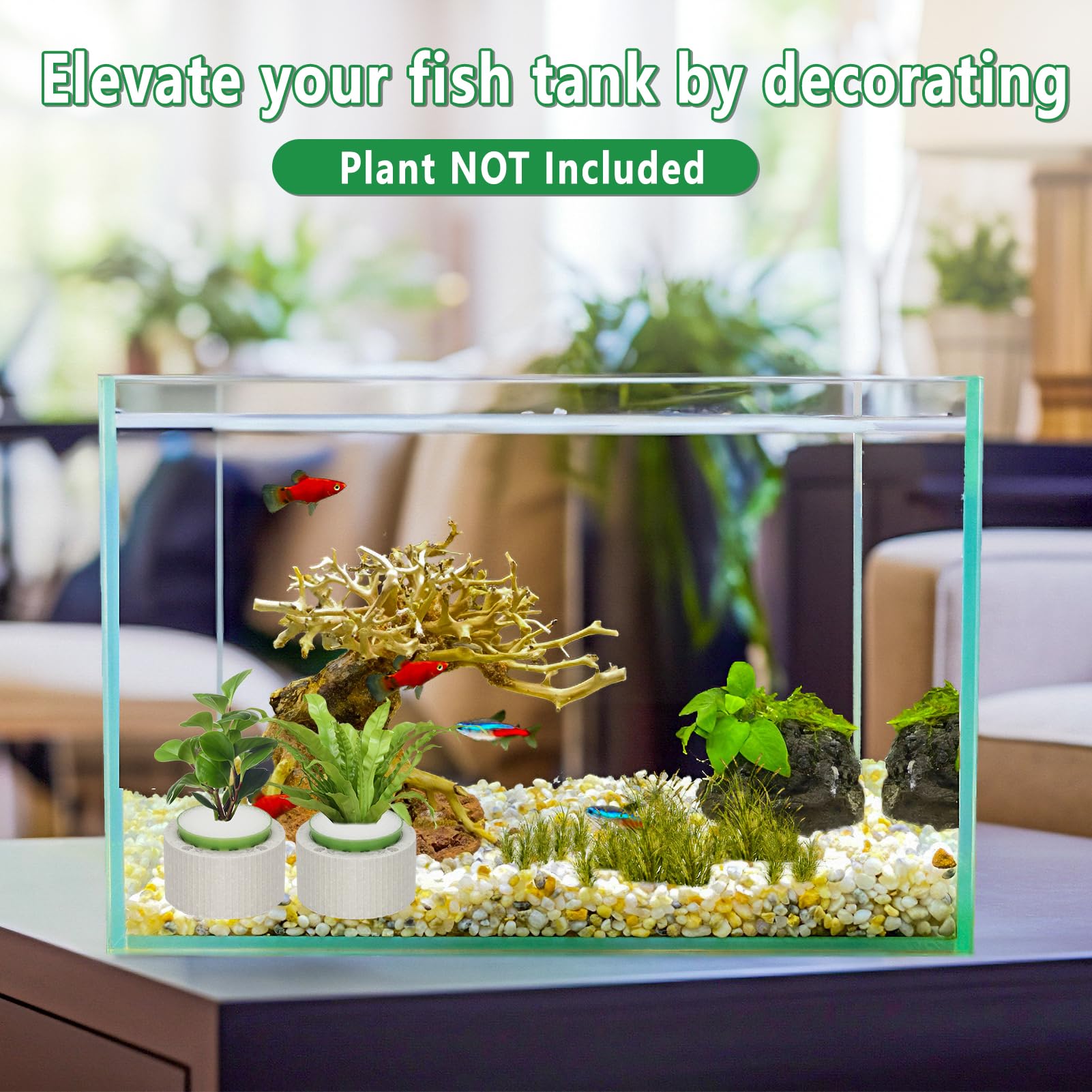 16 Pack Aquarium Plant Holder Fish Tank Plant Weights Aquarium Plant Rings 1.8 x 1.3 Inch Decorative Aquascape Accessories