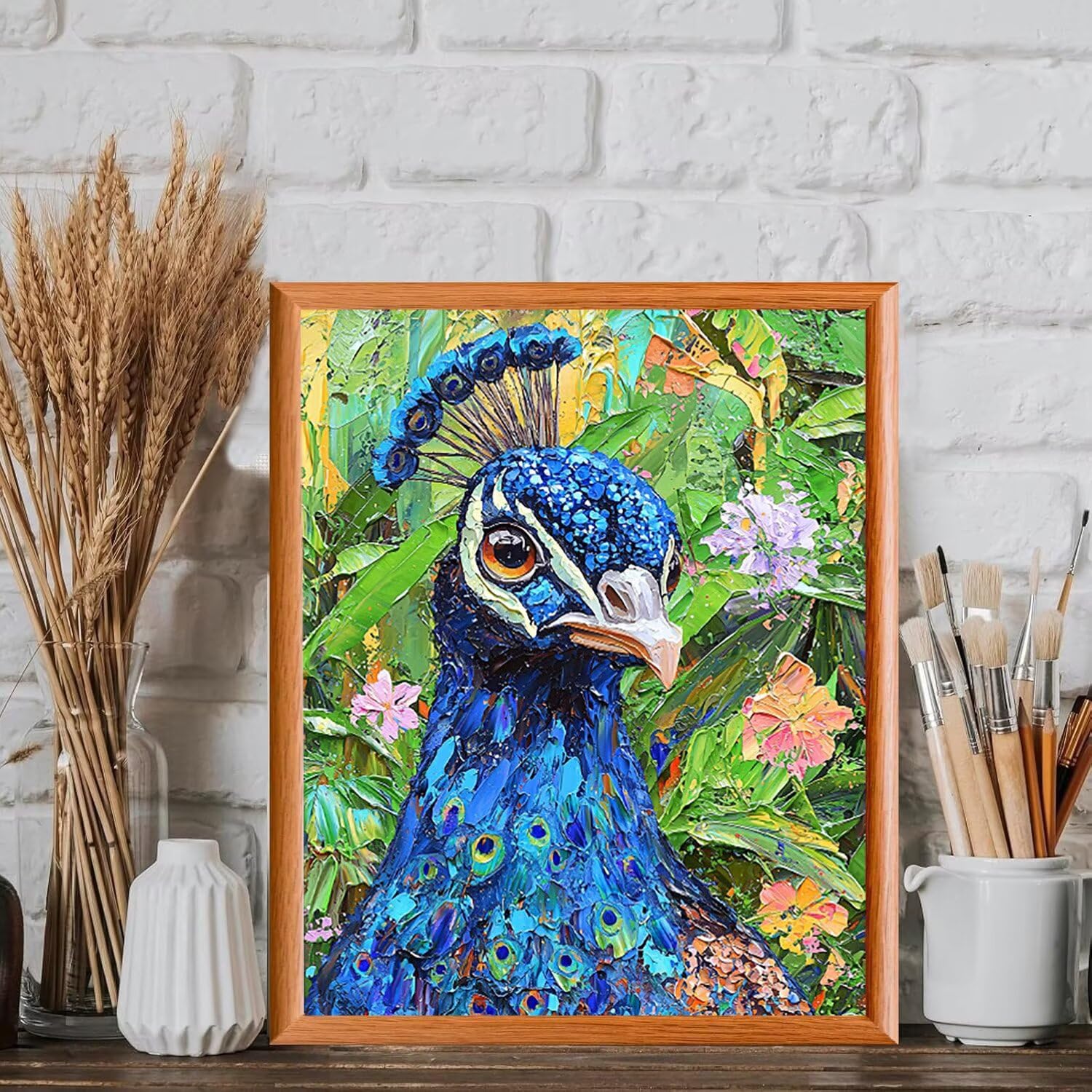 WEISHIWE Dipingere con i Numeri Adulti Pavone, 60x80cm s-552 | Pittura a Olio Kit, fai da te Quadri da Dipingere Numerat, Adulti Bambini Hobby Creativi,Pittura Adulti Decora la Casa Regalo