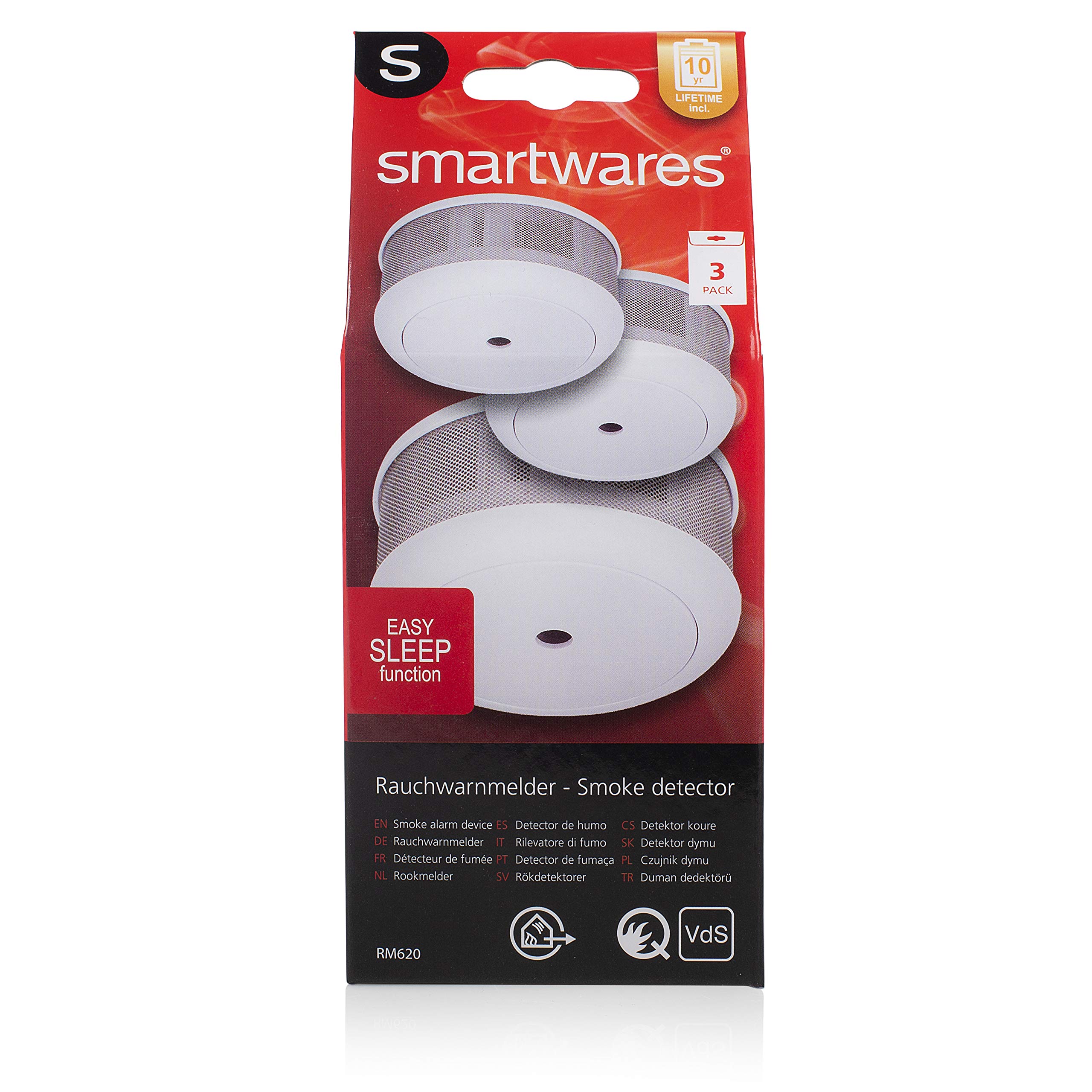 SMARTWARES - Rm620 Rilevatore Di Fumo Inclusa Batteria Con 10 Anni Di Vita Mini A