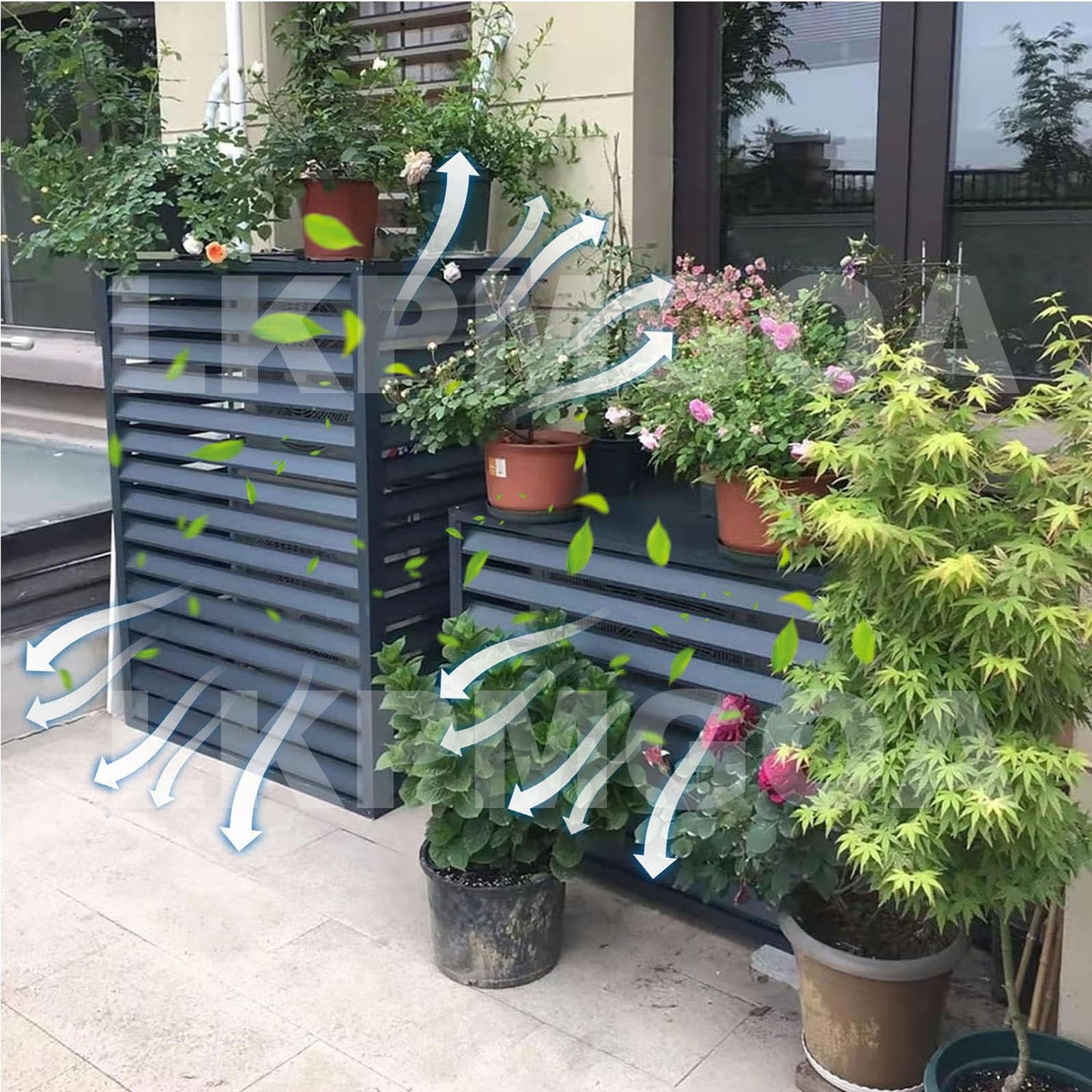 Zewnętrzna osłona klimatyzatora aluminiowa osłona AC redukcja szumów odporna na zwierzęta odporna na liście odporna na warunki atmosferyczne brązowa pasuje do jednostek 2-3P i stylowa