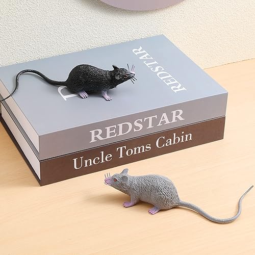 Miniatura 5 de Rata falsa realista de Halloween de ratones falsos de juguete de ratones espeluznantes juguete de plástico vívido ratón para fiesta de Halloween