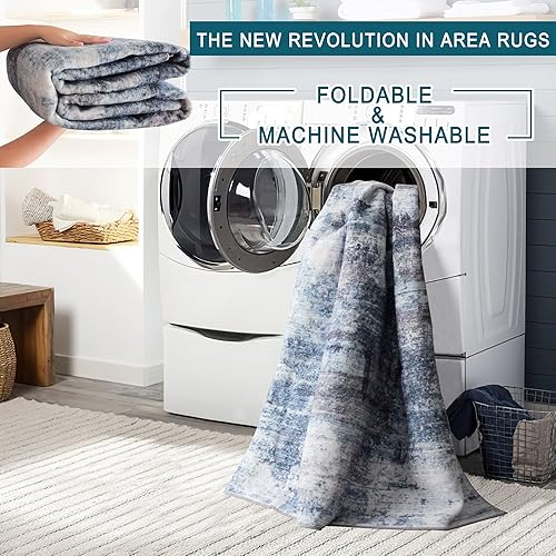 Miniatura 4 de vivorug Alfombra lavable ultra suave de 5 x 7 pulgadas, antideslizante, plegable, resistente a las manchas, para sala de estar y dormitorio,