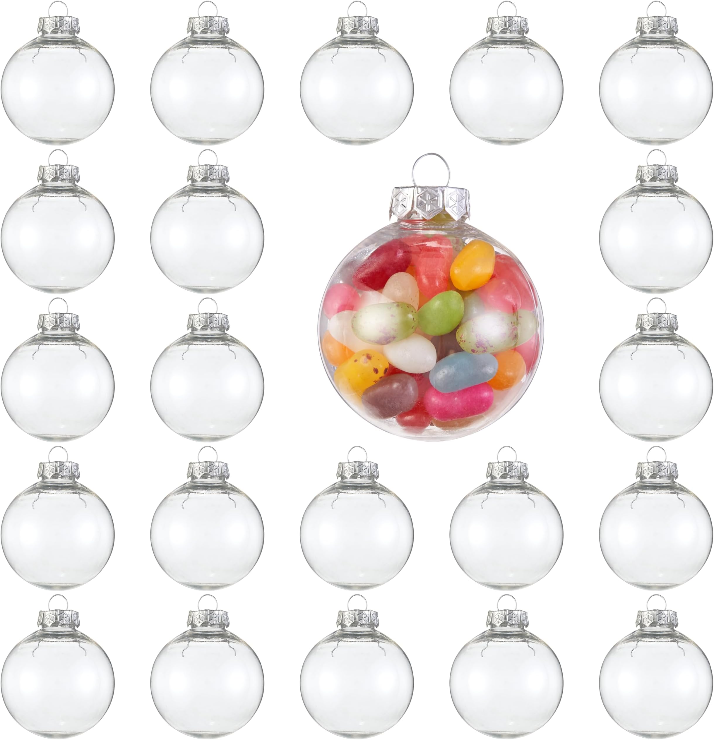 Succulent Style 12 X Iridescent Round Glass Christmas Tree Baubles Spheres Ornaments Decoration