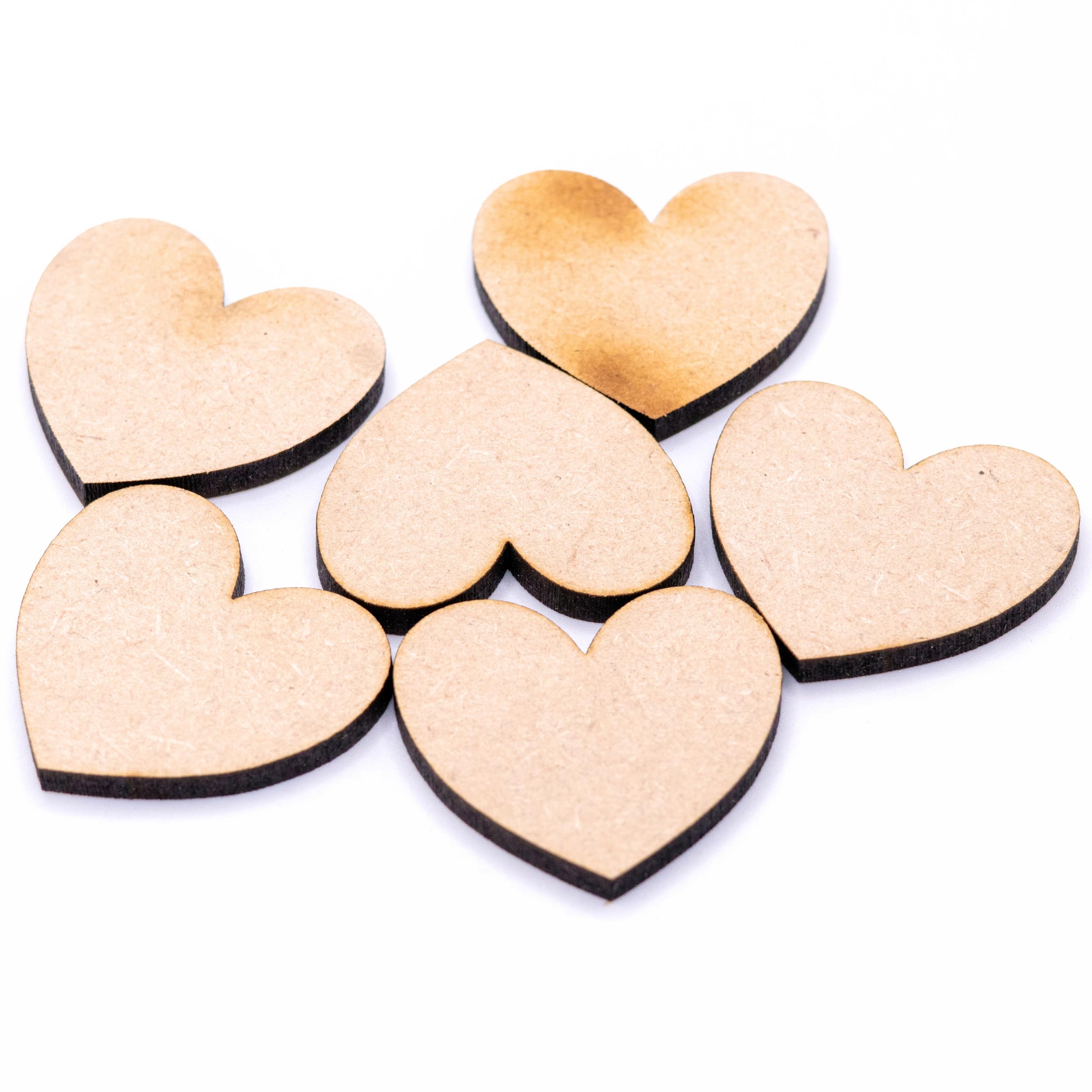 Wooden Mini Hearts – MDF Heart Shape Cut Outs for Crafts – Blank Wooden Hearts for Painting, Scrapbooking, Card Making, Laser Cut MDF Craft Blanks, Heart Craft Shapes in Various Sizes (100 Pack, 40mm)