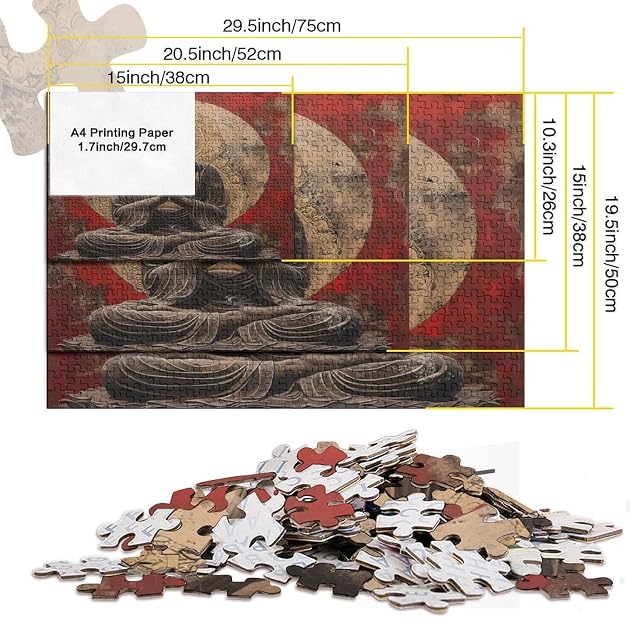 Foto 5 de 7 de Meditación Puzzle 1000 Piezas De Cartón Grueso Buda meditativo Rompecabezas Anti Estrés Adultos para Tiempo…
