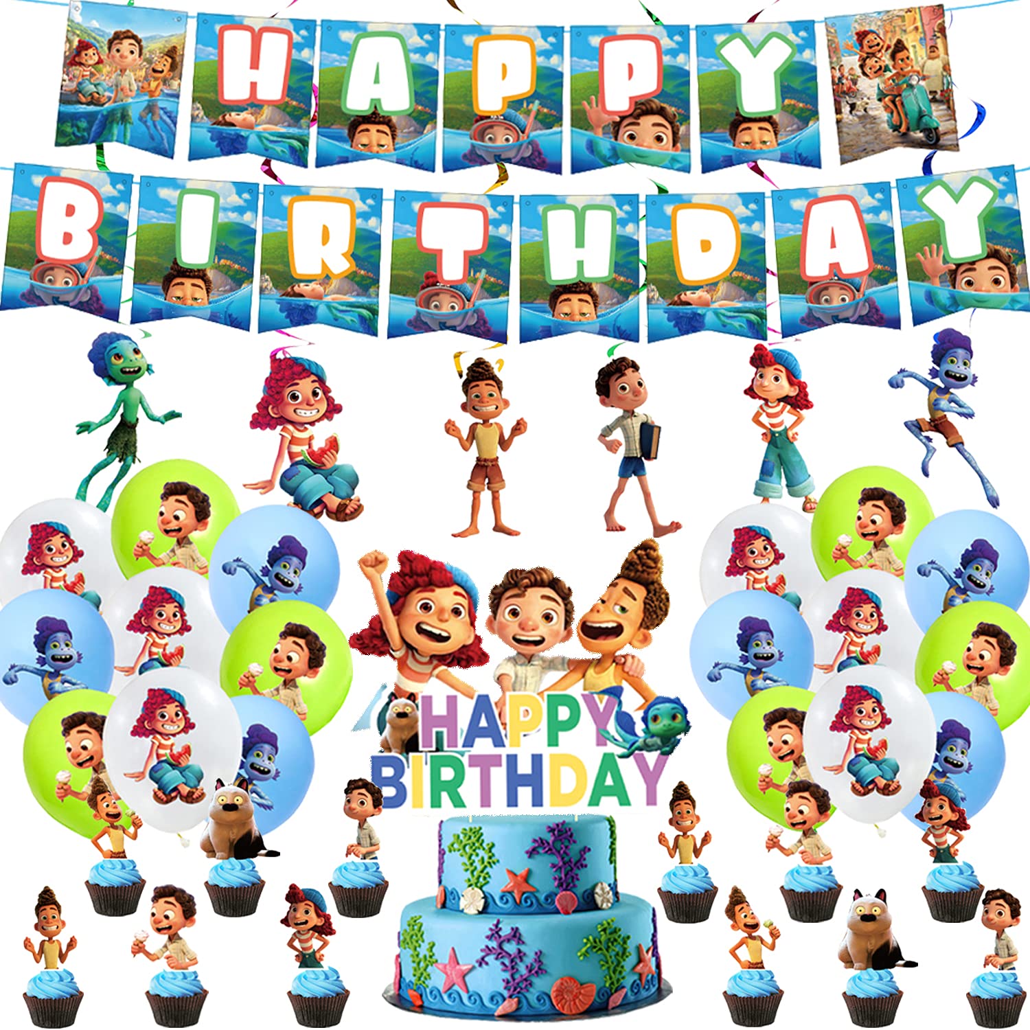 Buy Luca Party Decorations Set Luca Birthday Party Supplies with Happy
