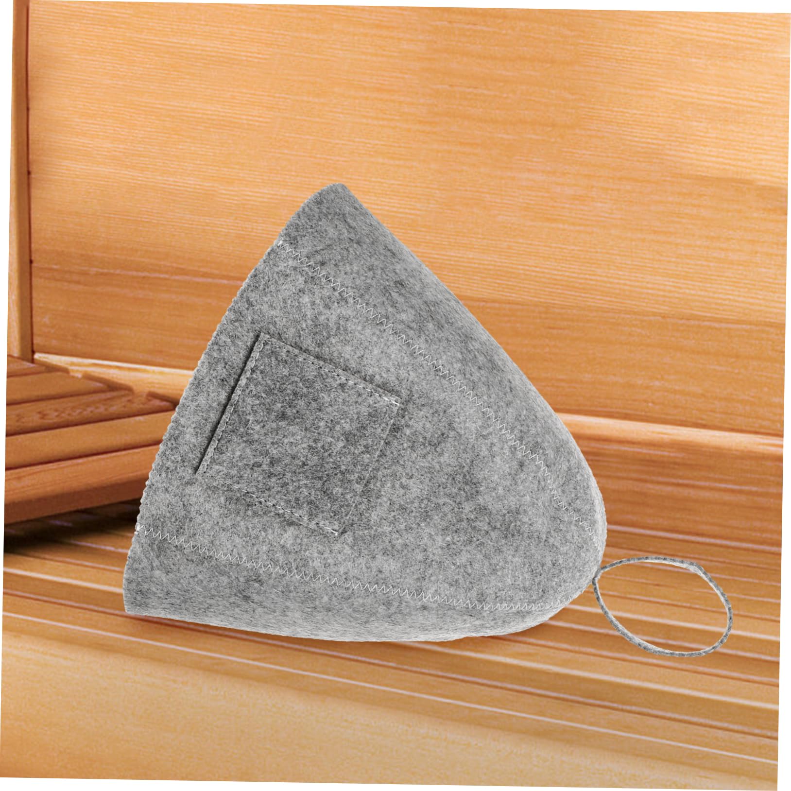 Holibanna Luxury Felt Sauna Hat Glove Set Women's Bath Cap Hair and Hand Sauna Hat Spa Accessory Bundle for Bath Grey