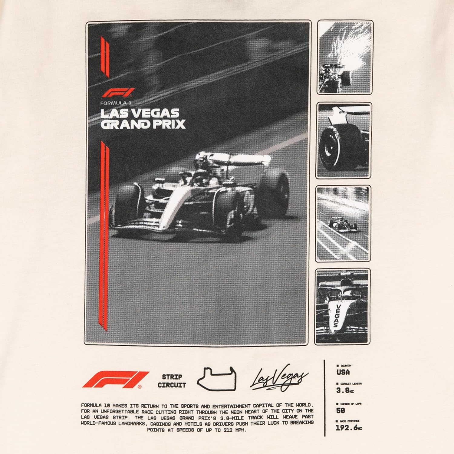 F1 Las Vegas Grand Prix Men's Strip Circuit Classic Fit Long Sleeve T-Shirt - Image 5