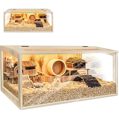 Hamster Cage Chewproof, Large Hamster Cages and Habitats, Openable Top with Acrylic Sheets, Solid Built