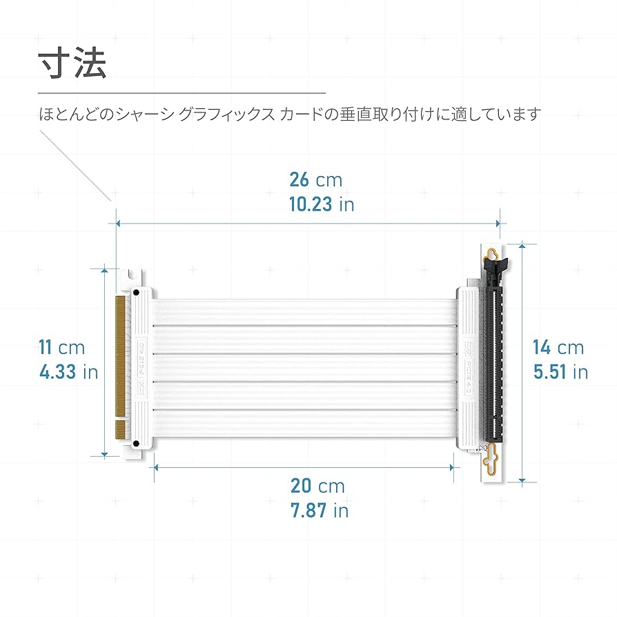 Amazon.co.jp: EZDIY-FAB PCIe 4.0 X16ライザーケーブル 高速