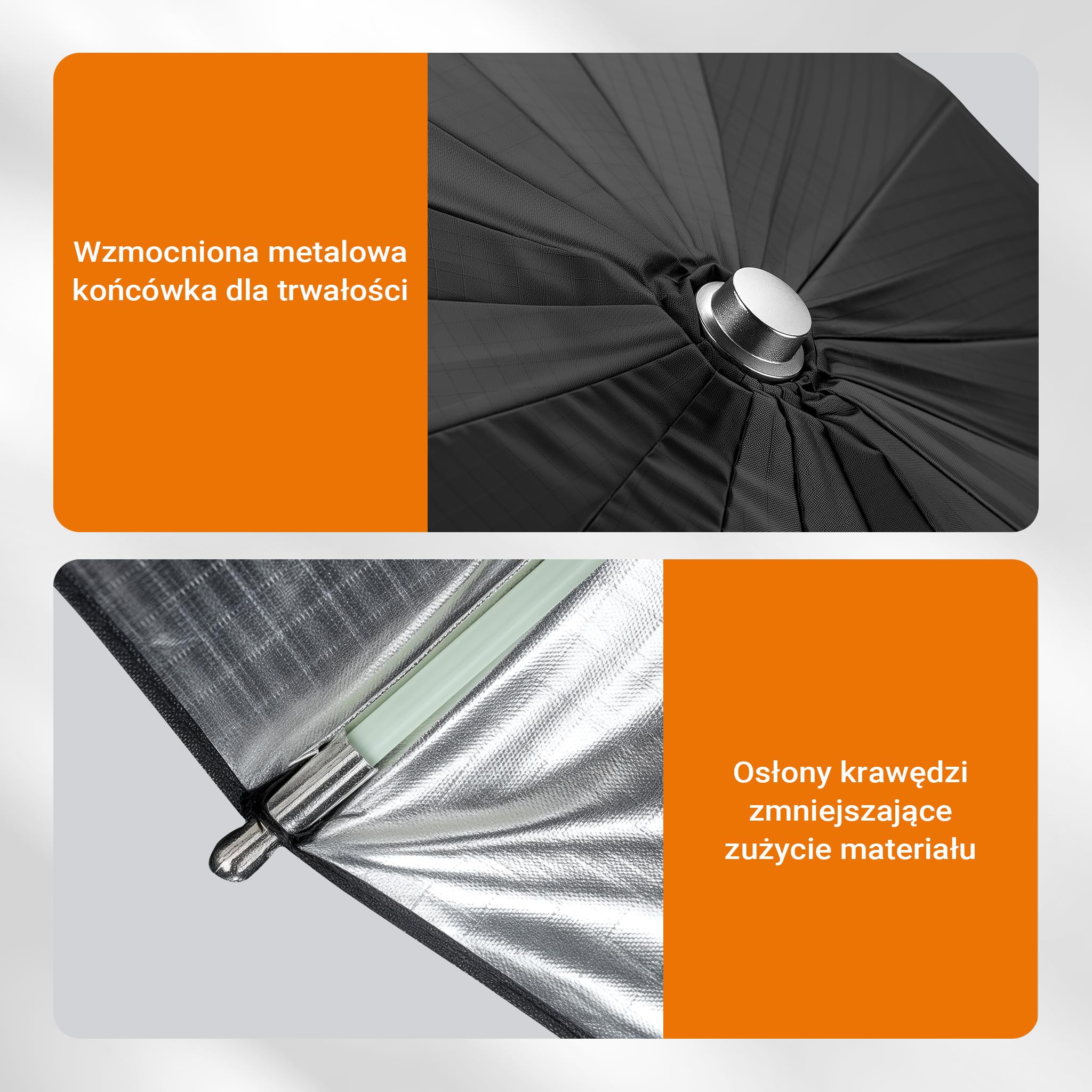 Walimex pro Parasolka refleksyjna paraboliczna czarno-srebrna Ø 105 cm do ukierunkowania światła