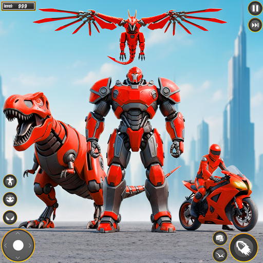 Luchador robot en mundo abierto, aventura 3D, juegos de lucha urbana con múltiples robots transformados.