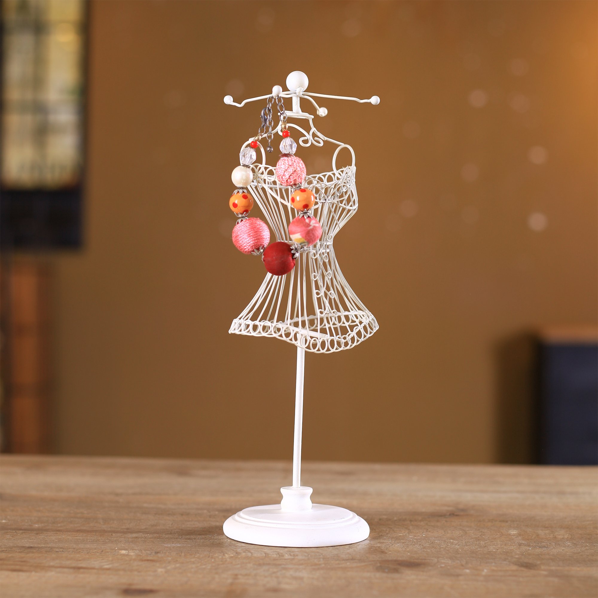 Amazon.com: NIKKY HOME Jewelry Towers White Wire Dress Form Mannequin  Holder Jewelry Stand Organizer Display 4 Hooks for Bracelet Necklace  Earring Ring Metal Vintage Decor Ornament Girl Gifts, White : Clothing,  Shoes