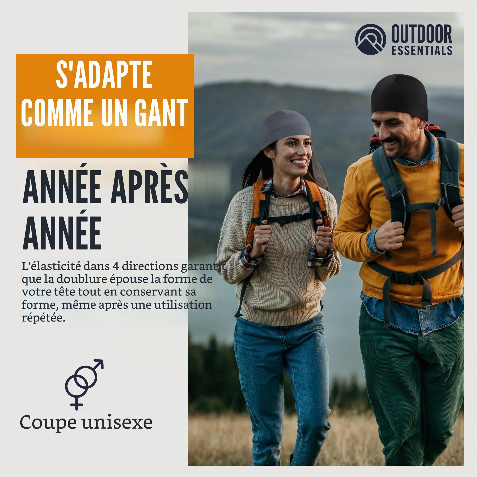 OutdoorEssentials Doublure de Casque et Chapeau de Course Skull Cap pour Hommes