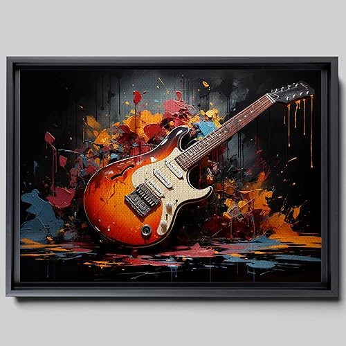 Print guitar canvas print wall decor, ready to hang wall print, design canvas print, Canvas Wall Dekor